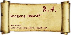 Weigang Ambró névjegykártya